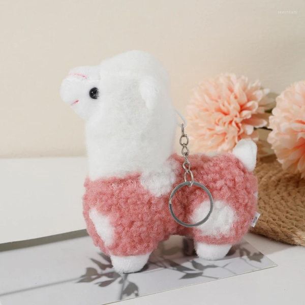 Chaveiros bonito alpaca pingente de pelúcia carro chaveiro boneca mochila pequenos presentes