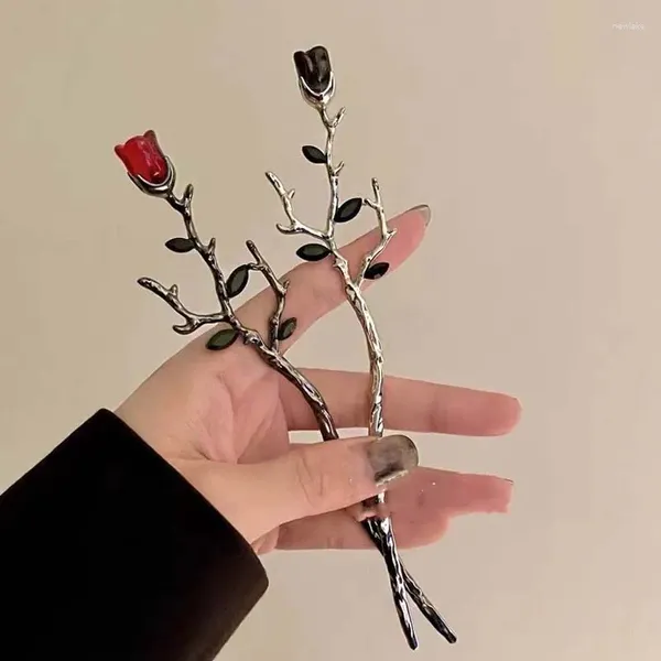 Haarspangen Vintage Rose Blume Sticks für Frauen Einfache Metall Schwert Schlange Diy Essstäbchen Haarnadeln Frisur Design Werkzeuge Zubehör