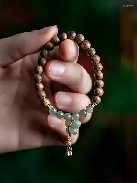 Collana Orecchini Set Kalimantan indonesiano Bracciale in legno di agar Gioielli antichi Donna Mammut Avorio Tara verde