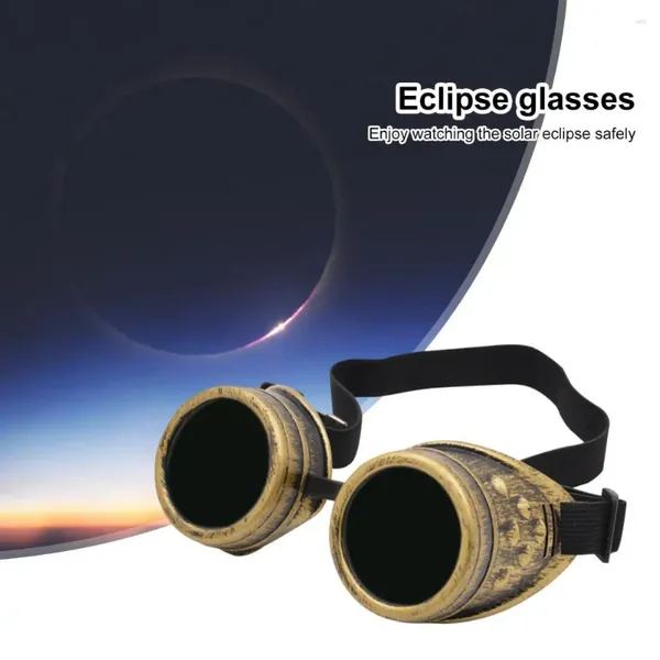 Óculos de sol Óculos de observação de sol Steampunk Eclipse solar para visualização direta segura Vintage Shades Adolescentes Adultos