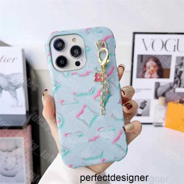 Custodie per telefoni a tracolla con sfumatura in pelle di designer di design per IPhone 15 14 13 12 Pro Max Borsa di alta qualità 15pro 14pro 13Pro Custodia per portamonete a catena di lusso 2312