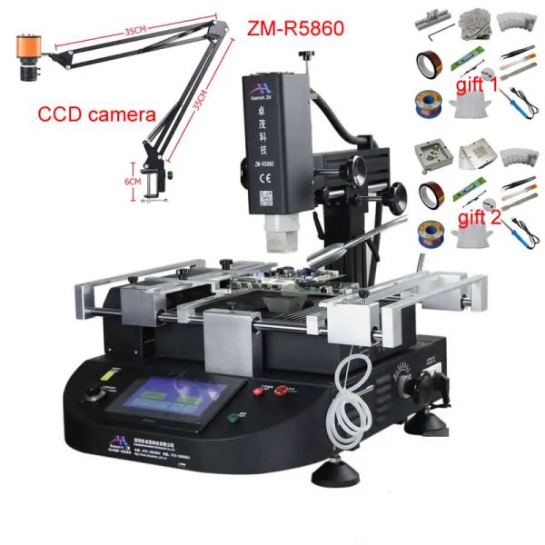 ZM-R5860 BGA Spering Station 3 Перевозка зоны для ремонта телефона с помощью CCD-камеры Microscope