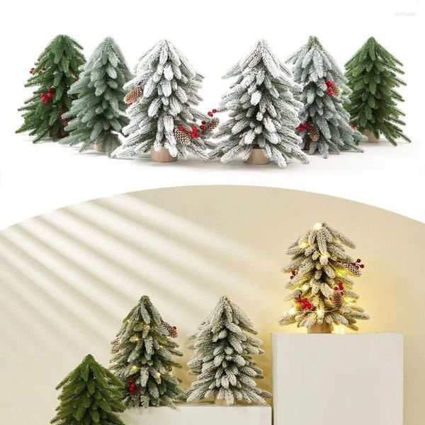 Dekorative Blumen 40 cm Weihnachtsbaum Dekor Künstliche Desktop Kiefer Schreibtisch Ornament Weihnachten Party 2024 Jahr Navidad Home