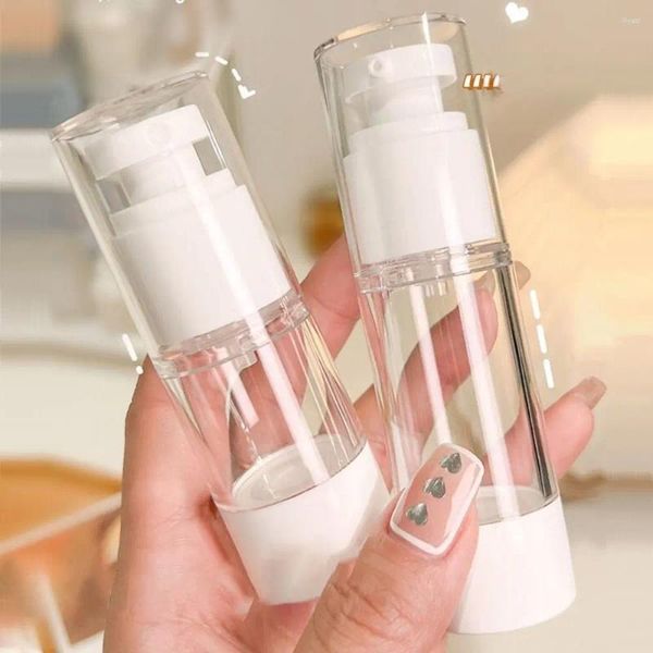 Aufbewahrungsflaschen 2 Stück Reiselotion-Sprühflasche nachfüllbar 15 ml 30 ml 50 ml transparenter Abgabebehälter Vakuum-Hautpflege