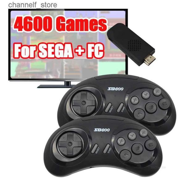 Game-Controller Joysticks Videospielkonsole 16 Bit MD für Sega Genesis Eingebauter 4600+ Spiele Wireless Gamepad Controller HDMI-kompatibler TV-Game-PlayerY240322