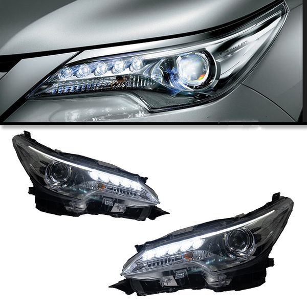 LED-Scheinwerferbaugruppe für Toyota Fortuner 20 16–20 20 Scheinwerfer Plug-and-Play mit dynamischen DRL-LED-Scheinwerfern