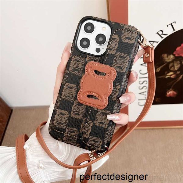 Designer-Luxus-Leder-Kartenhalter-Handyhüllen Cross-Body-Hüllen Luxus-Designer-Handyhülle mit klassischem Druck für iPhone 14 13 Pro Max 14Plus-Handyhülle Mobiltelefon H