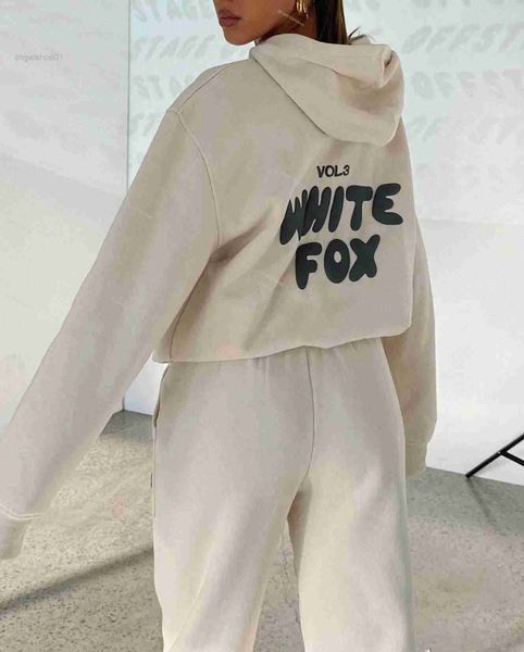 Tracksuit Branco Designer Fox Hoodie Conjuntos Dois 2 Peça Set Mulheres Mens Roupas Desportivo Manga Longa Pulôver Com Capuz Fatos Primavera Outono Inverno Sma6EKG