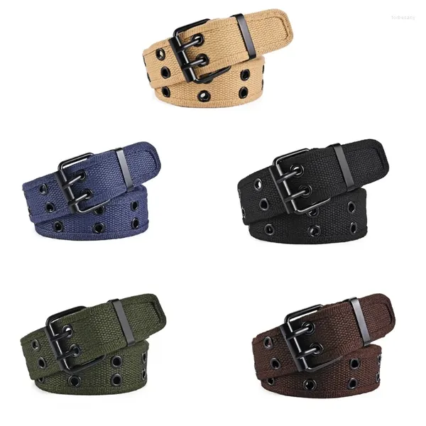 Cintos Cinto de fileira dupla para mulheres homens pinbuckle cintura casual esporte trabalho cintura