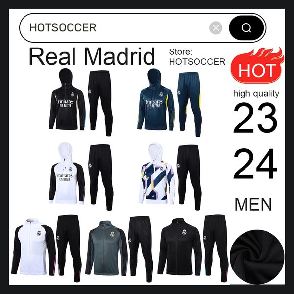 24 25 Tuta da calcio Real madrid TRACKSUIT treno VINI JR BELLINGHAM CAMAVINGA kit da uomo chandal survêtement TRAINING tute giacche da calcio Abbigliamento sportivo