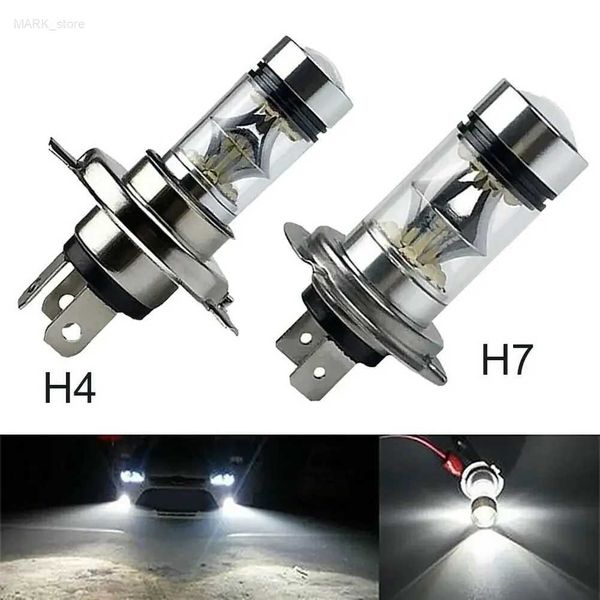 Outras luzes de carro 100W H4 H7 Super Bright 20Smd LED Luz diurna automotiva Luz de nevoeiro 6000K Farol de condução automático Lâmpada de alta e baixa temperaturaL204