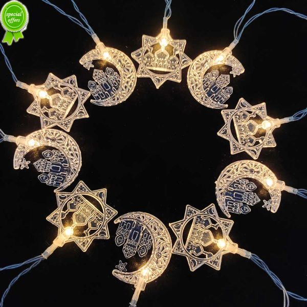 Nova decoração do ramadã led luzes da corda lua estrela luz ramadan kareem decoração eid mubarak presente al-fitr eid festival fontes de festa ll