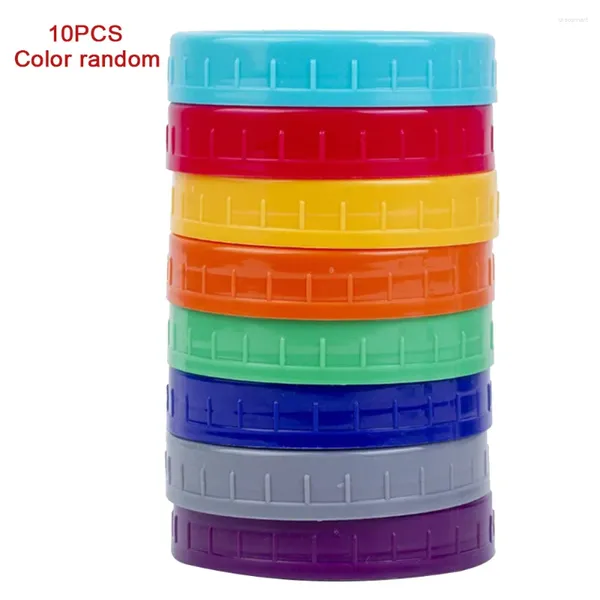 Garrafas de armazenamento 10pcs PP Canning Vidro à prova de vazamento Cozinha Boca larga Vedação Peças de reposição Reutilizáveis Tampas de chá Mason Jar Tampas