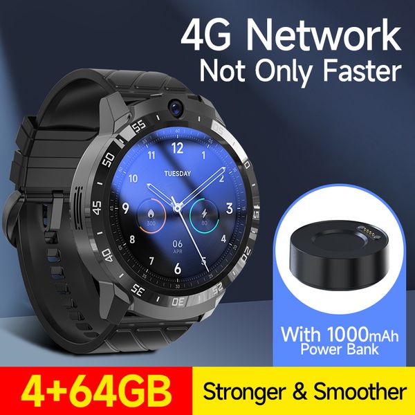 Smart Watchphone 4G Wireless Smartwatch 8-Core 1.4GHz Prosessor 4 + 64GB Memória 1.6inch IPS Screen 5M Camera APP Download Support Sim Card Global Universal