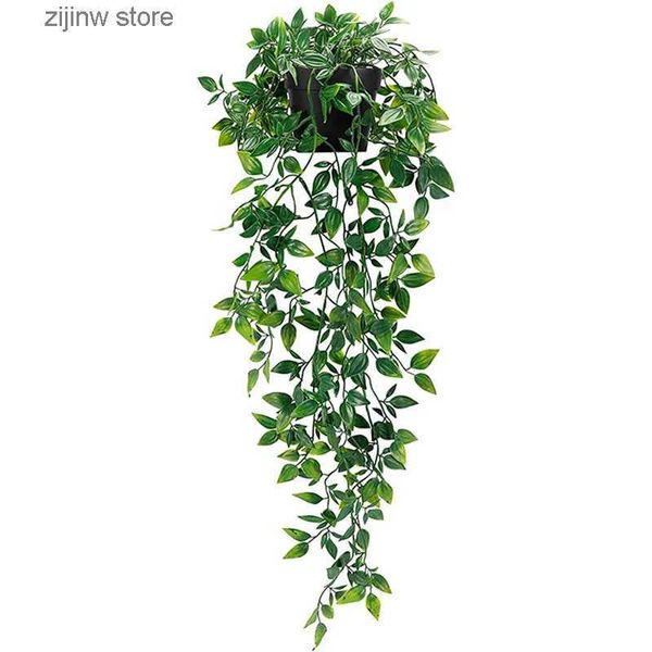 Faux Floral Verdura Artificial Ivy Plantas Folha de Plástico Com Vasos Casamento Ano Novo Decoração de Natal para Casa Jardim DIY Sala de Estar Pendurado na Parede Y240322