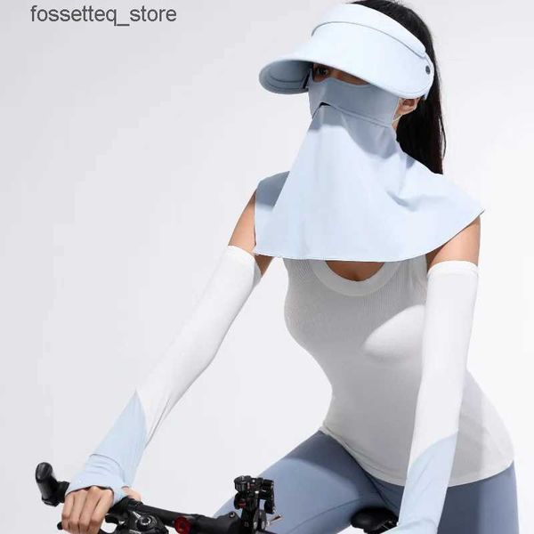 Moda Maschere per il viso Ghetta per il collo 2023 Nuova estate Maschera per la protezione solare Cappello Velo Outdoor Regolabile Donna Trekking Collo Shl Golf Asciugamano per il viso Occhiali L240322