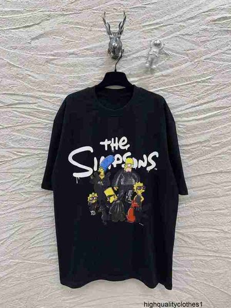 Designer-Kurzarm-T-Shirt mit korrekter und lockerer Passform der B-Familie, hochwertiges bedrucktes Simpson Co-Markenzeichen für Herren und Damen, lässiges, vielseitiges kurzes T-Shirt 3KUQ