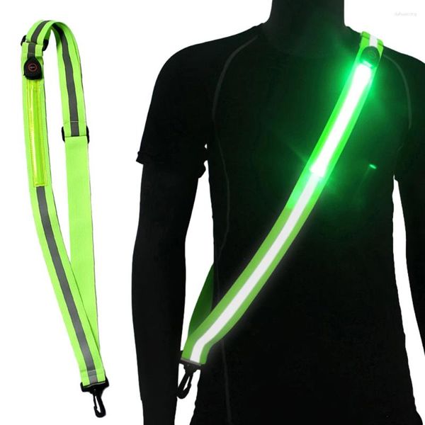 Jaquetas de corrida USB Recarregável Ciclismo Reflexivo Running Gear LED Belt Band para Night Jogging Walking