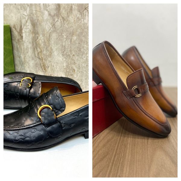 Marchi di lusso Mocassini Uomo Scarpe da lavoro in pelle Designer di lusso Scarpe eleganti Uomo Formale Zapatos De Hombre Casual Des Vestir Chaussure Homme