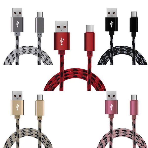 1m 2m 3m carregamento rápido cabo 2A V8 Micro USB Tipo C L Cabos de carregador Cabo de dados de liga de alumínio xadrez com padrão de tigre adequado para Apple Samsung Android