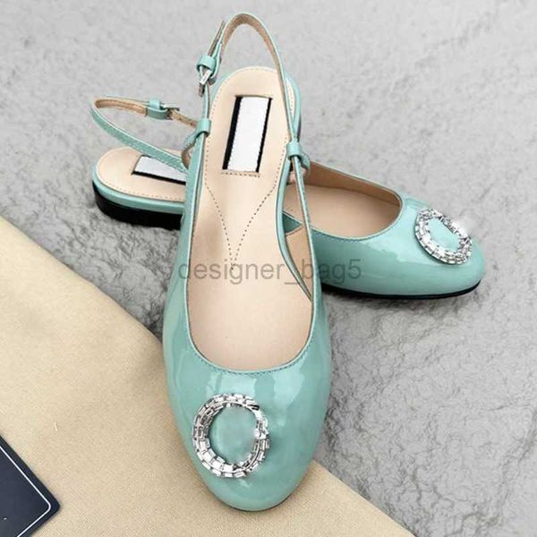 Дизайнерские сандалии для женщин Princess Bling Water Diamond Shallow Mouth Single Shoes 2024 Весенние новые сандалии на низком каблуке из овчины Внутренняя обувь Baotou