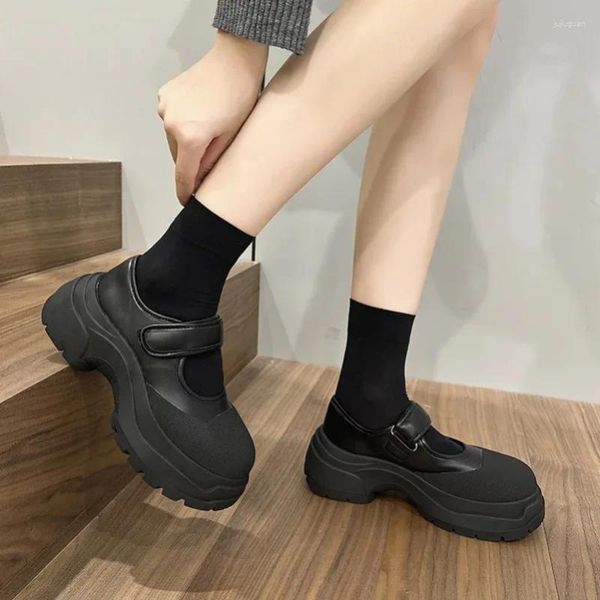 Scarpe eleganti Krasovki 6 cm Sintetiche da donna con gancio e zeppa con zeppa di lusso comode da donna Fashon di supporto Mary Jane estive ergonomiche