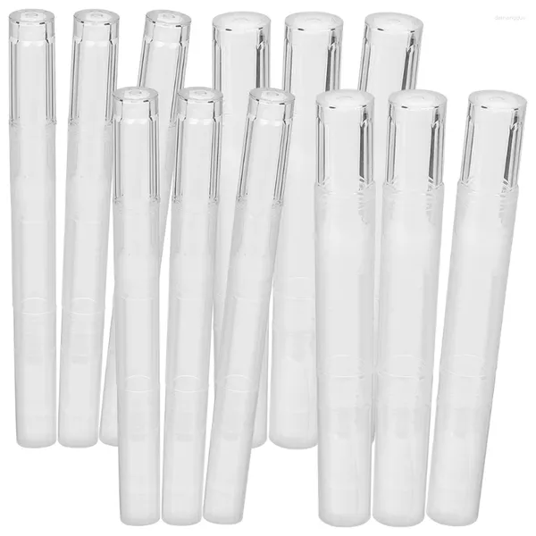 Aufbewahrungsflaschen 12 Stück Nagellackstift Verpackung Öl für Nägel Behälter Nagelhautstifte Vakuum Wimpernwachstumsflüssigkeiten Leere PP-Lipgloss-Röhrchen
