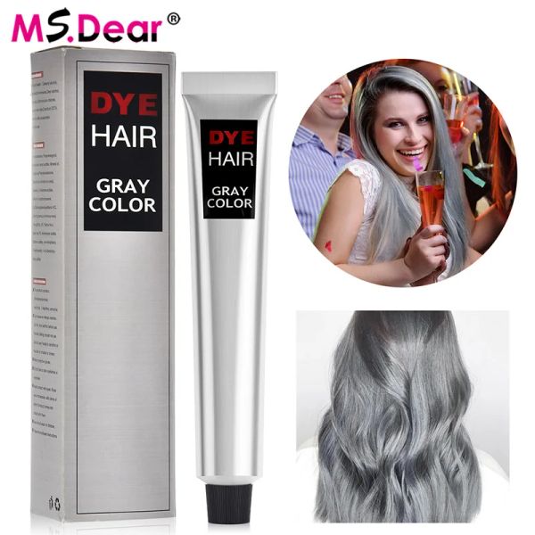 Инструменты Ms Dear, краска для волос, перманентный светло-серый крем-краситель для женщин и мужчин, быстрая серебряная краска, натуральная растительная эссенция, крем-краска для волос, косметический