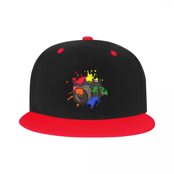 Bonés de bola personalizados câmera colorida boné de beisebol homens mulheres pographer pogal plana snapback hip hop pai chapéu ao ar livre