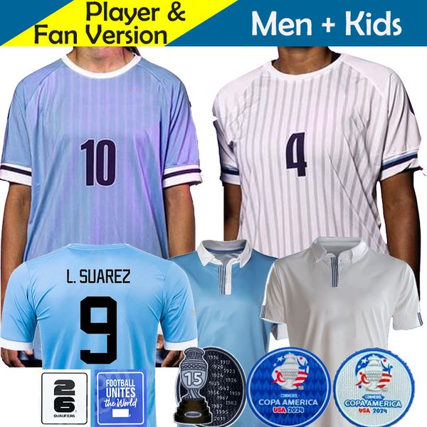 Uruguay 2024 Copa America Cup Fußballtrikot Camisetas Kinderset 2025 National 24/25 Heim-Auswärts-Fußballtrikot 100. Jubiläums-Sonderangebot Inhouse VAERDE SUAREZ