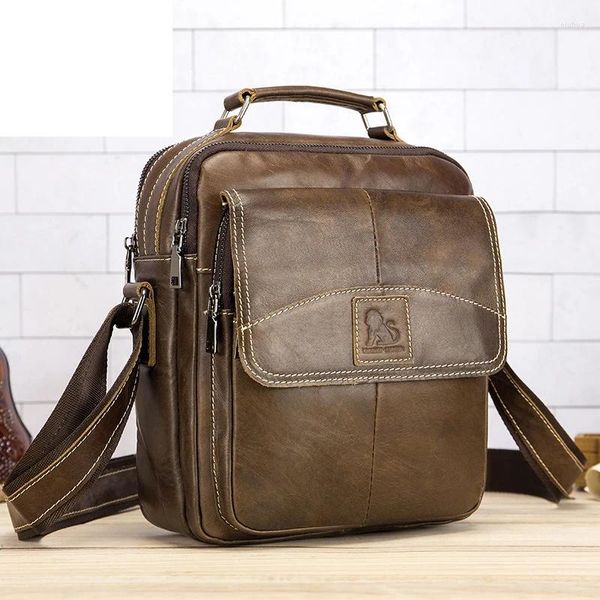 Tasche Männer Aktentaschen Anwalt Echtes Leder Handtasche Vintage Totes Männlichen Business Schulter Taschen Casual männer Dokumente