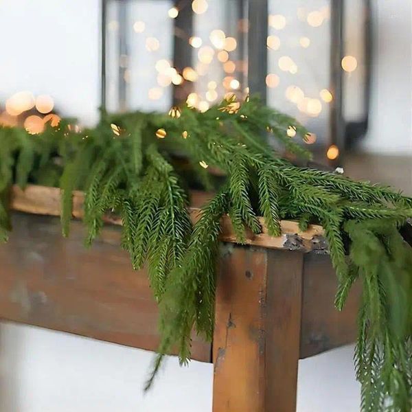 Fiori decorativi 1,5 metri pino cedro vimini matrimonio decorazione giorno di Natale ghirlanda 5 piedi casa vacanza artificiale