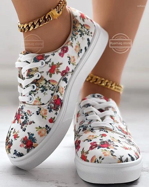 Sapatos casuais tênis femininos apartamentos moda rendas até lona padrão animal confortável ao ar livre dedo do pé redondo sapato de caminhada zapatos mujer