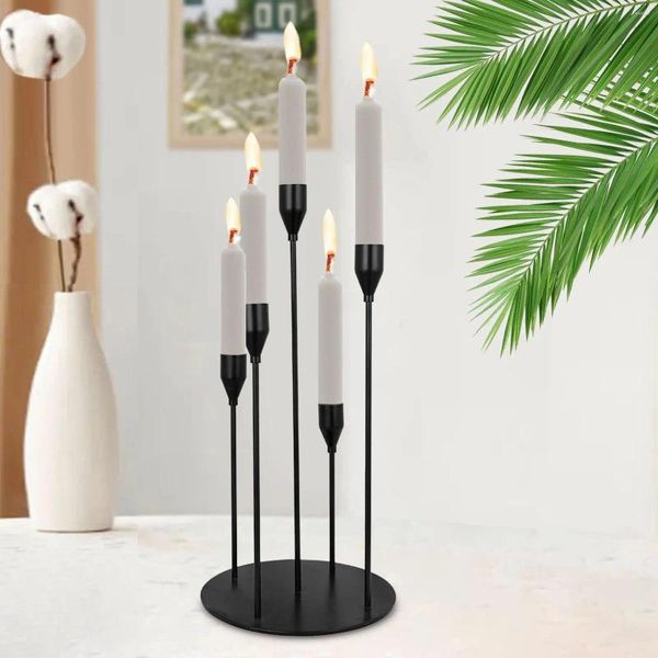 Castiçais preto taper titular decoração de mesa tradicional 18x37.5cm/7x15 polegada para festa festiva decoração durável presente de inauguração