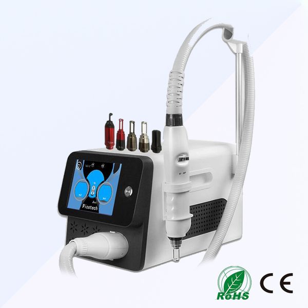 Fodera per labbra per sopracciglia laser Pico Nd Yag ad alta potenza PMU Rimozione del tatuaggio Carbon Holloywood Peel Face Ringiovanimento Macchina laser portatile Pico Q Switch con 5 sonde laser