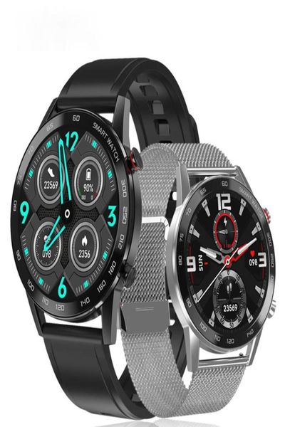 DT95 Bluetooth Chiama Smart Watch ECG IP68 Impermeabile Monitor di pressione sanguigna Ossigeno Sport Smartwatch Uomo Cinturino in pelle Orologio da polsoe8951600