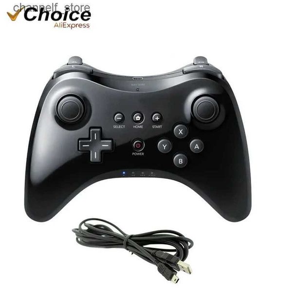 Controladores de jogo Joysticks Wireless Classic Pro Controller Nintendo Wii U Pro joystick game board com cabo USB wireless controllerY240322