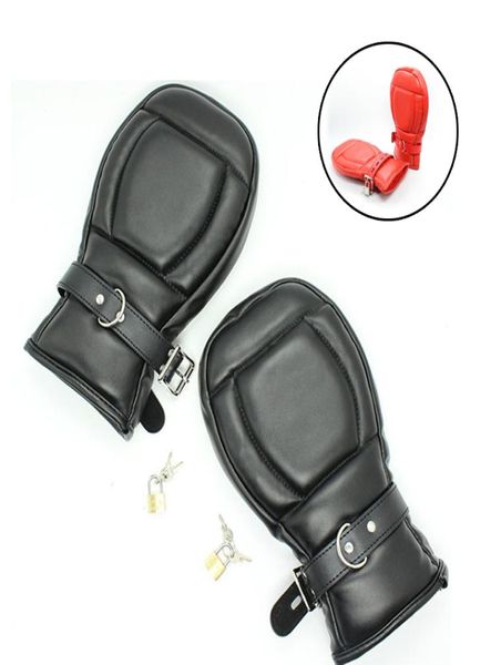 Gepolsterte Fäustlinge Handschuhe Hund Pfote Palm Boxhandschuh Bdsm Bondage Erwachsene Sexsklavin Spiele Pu-leder Handschellen Feitsh Spielzeug Für Paare Y4605285