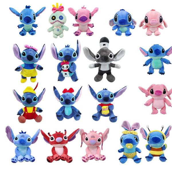 25 cm Großhandel heißer Verkauf benutzerdefinierte rosa blaue Stichpuppen Cartoon Anima Figur Stich Weihnachtsgeschenk Stofftier Plüschtier