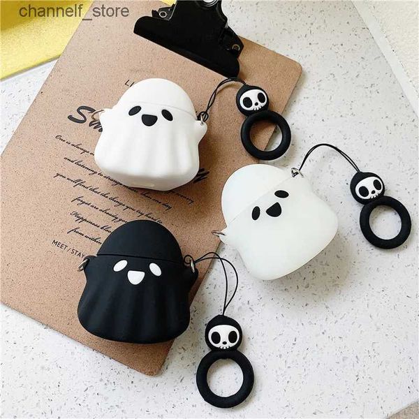 Accessori per auricolari Custodia per cuffie in silicone 3D Fantasy Ghost Cartoon per Airpods 1 2 Custodia morbida per auricolari carina per Airpods Custodia Cover RicaricaY240322