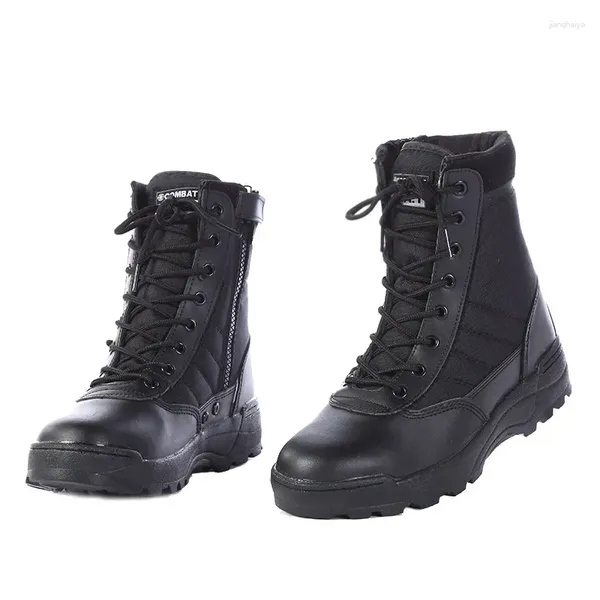 Scarpe da fitness PLUS TAGLIA: 36-46 Stivali da combattimento militari in pelle per uomo Bot Fanteria Tattica Askeri Army Bot