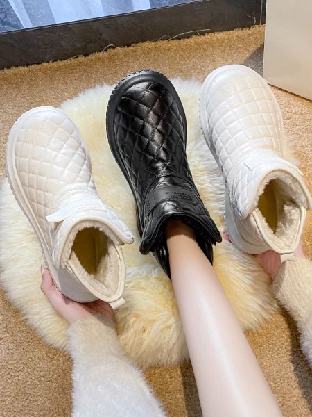 Ботинки обувь зимние ботинки Lady Bootswomen круглой ноги Австралия 2024 Med Med Colf White Snow Rubber Solut