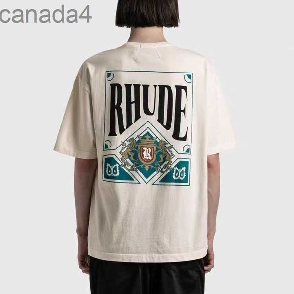 Дизайнерская модная одежда Футболки в стиле хип-хоп Rhude American High Street Trend Бренд Лето Мужчины Женщины Пол Бесплатные игральные карты с принтом Свободная хлопковая футболка KPM5