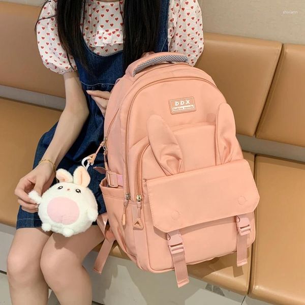 Rucksack JOYPESSIE Mode Nylon Rucksack Wasserdicht Junge Mädchen Büchertasche Für Teenager High School Schultasche Schwarz Mochila Frauen