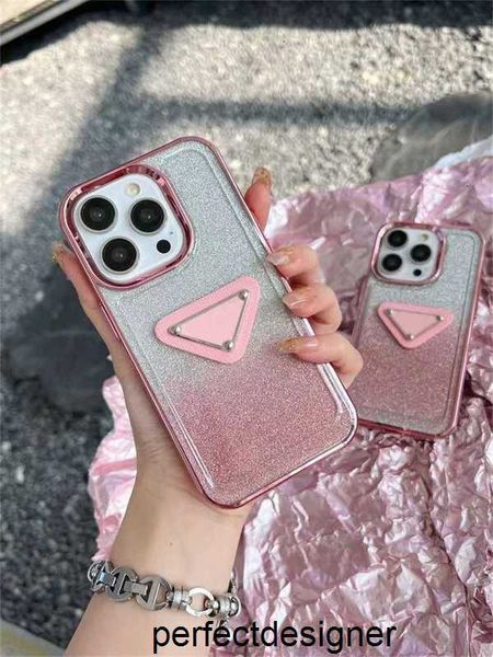 Designer Designer Capas de telefone de couro para iPhone 13 Pro Max Diamond Designers Mulheres Gradiente Cor Impressão Capa Luxo Mobile Shell Protection CaseYDHO