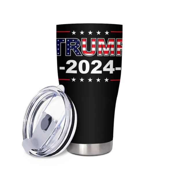 Trump 2024 Copo de aço inoxidável de 30 onças personalizado 900 ml Garrafa de água de dupla camada de grande capacidade 0322