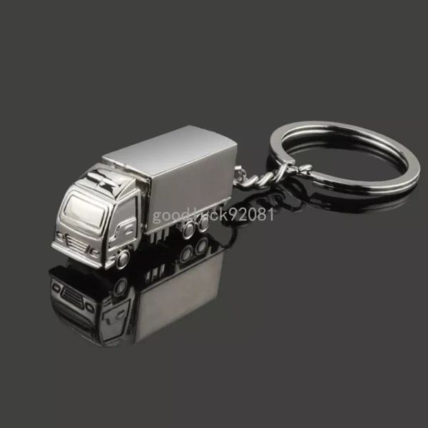 Metall Truck Keychain Cartoon 3D Big Truck Keyrings Schlüsselhalter kann Logoschmuck anpassen