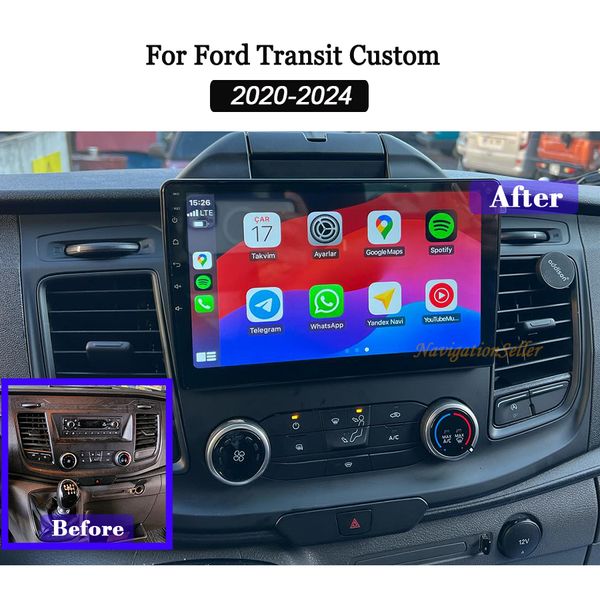 Android 13 Ford Transit 350 2020-2024 Araba Stereo Carplay Android Otomatik GPS Gezinme Dokunmatik Yükseltme Araba Radyosu Multimedya Oyuncu Autordio Head Unit Araba DVD