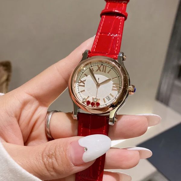 Piag AAA Luxury 2024 Женщины смотрят красные часы автоматическое обмоточное механическое кварцевое движение календарное календарное календарное ремень