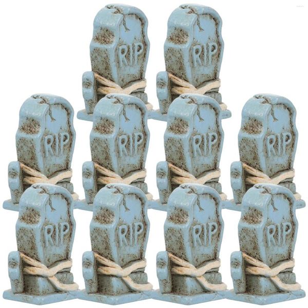 Decorações de jardim 10 pcs Halloween Lápide Decoração Forma Adorno Lápides Resina Artesanato Sepultura para Cemitério